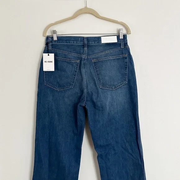 Re/done 90's High Rise Loose Destroyed Broken Blue Jeans Size 29 NWT